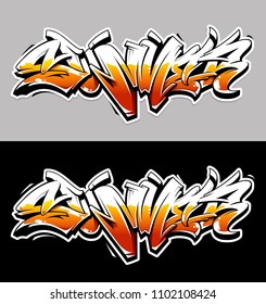 Summer Graffiti Vector Original Lettering. Summer word written in graffiti wild style vector illustration. Bright contrast summer graffiti art.