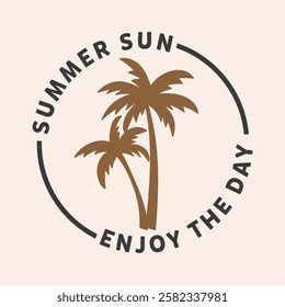 summer graphic with palm trees