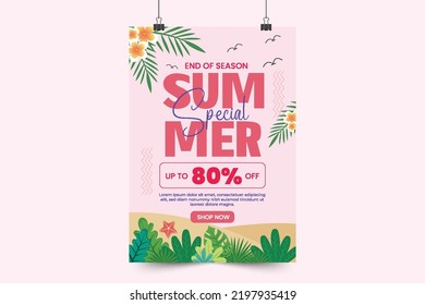 Summer Graphic template Editable Simple and Elegant Design