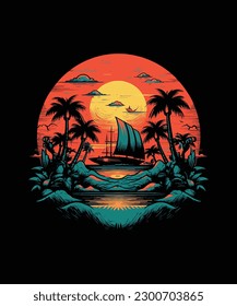 Summer Graphic T-shirt Design and illustration