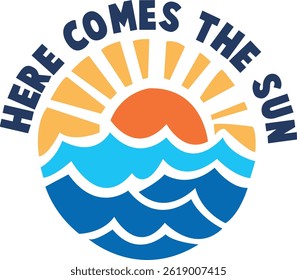 Summer graphics, Hello summer, surf's up' beach time, here comes the sun