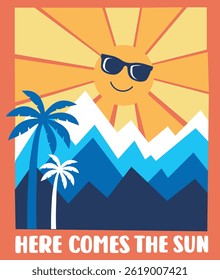 Summer graphics, Hello summer, surf's up' beach time, here comes the sun