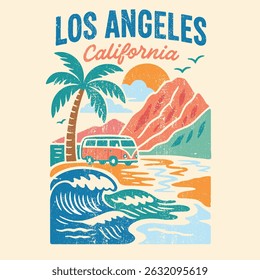 summer graphics print artwork. big waves t-shirt design. ride the waves slogan. men's graphic design. Hawaii beach vibes print design. beach tee for sea vibes, women's graphics. vintage t-shirt.  