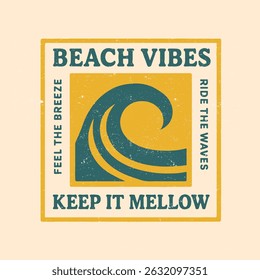 summer graphics print artwork. big waves t-shirt design. ride the waves slogan. men's graphic design. Hawaii beach vibes print design. beach tee for sea vibes, women's graphics. vintage t-shirt.  