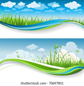 Summer grass banners