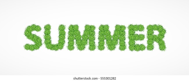 Summer grassy word. Eco lettering