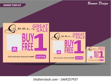 Summer Great Sale  banner template design. This banner design perfect for business promotion for discount sales  buy one free one ad template for the summer season. vector illustration.