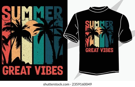 Summer Great vibes t shirt design 