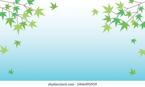 Summer green autumn leaves background illustration.