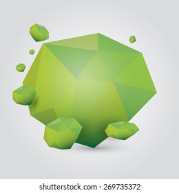 summer green Conceptual polygonal geometric speech bubble. Abstract vector Illustration, low poly style paper. Stylized design element. Background design for banner, poster, flyer, cover, brochure.