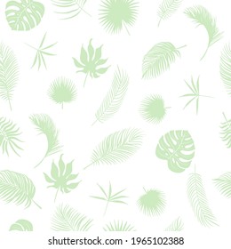Summer green leaves seamless pattern