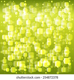 Summer green organic background with glowing light bubbles. Hot with space for your message. Vector illustration EPS 10 for design presentation, label or web page grunge