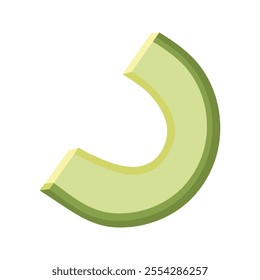 Summer green slice of avocado. Hand drawn cartoon fruit illustration.