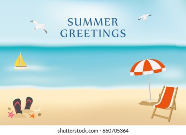 Summer Vacation Greeting Card Design Vector Stock Vector (royalty Free 