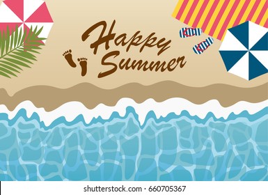 Summer greeting card of beach