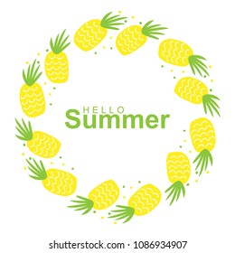 summer greeting card with beautiful wreath element