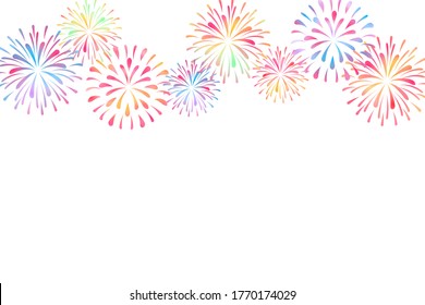 Summer Greeting Card Design Of Fireworks