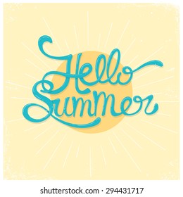 Summer greeting card design. Vector typography