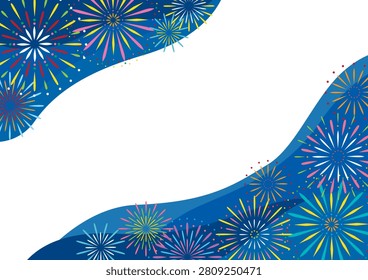 Summer Greeting Card Featuring a Summer Night Sky and Fireworks