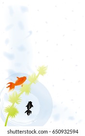 Summer greeting card of goldfish.