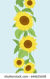 Summer greeting card of sunflower.