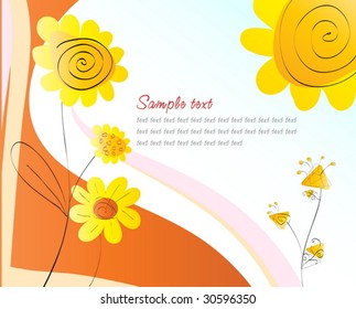 Summer greeting card. Vector illustration
