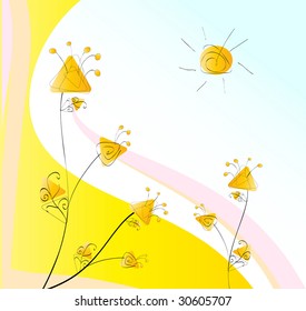 Summer greeting card. Vector illustration