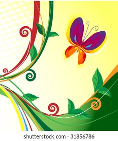 Summer greeting card. Vector illustration