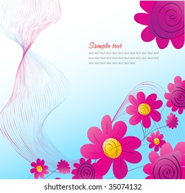 Summer greeting card. Vector illustration
