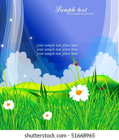 Summer greeting card. Vector illustration