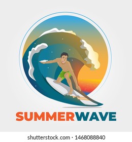 Summer Greetings Card with Surfer