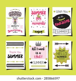 Summer greetings template journaling cards set