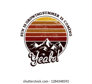 Summer is Growing  Slogan Design Vector 