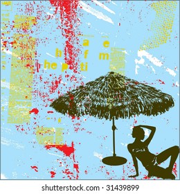 Summer grunge background illustration