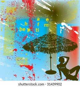 Summer grunge background illustration