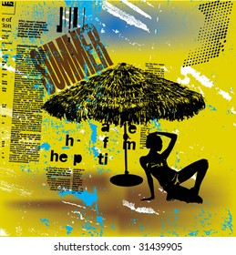 Summer grunge background illustration