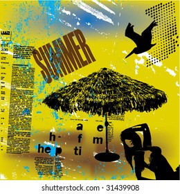 Summer grunge background illustration