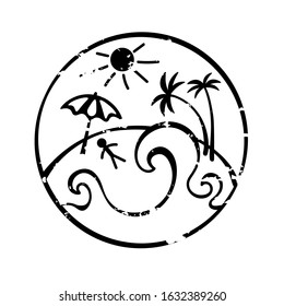 Summer. Grunge design. Vector file beach decor.
