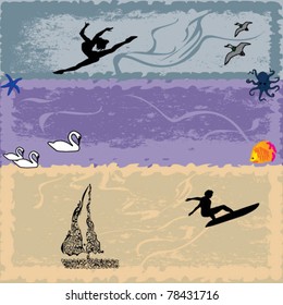 summer grunge vector background