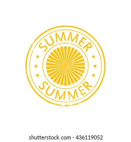 Summer. Grunge vintage stamp. Vector illustration.