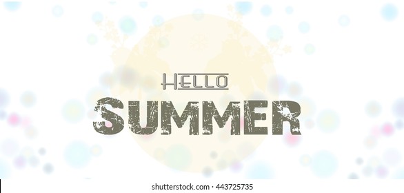 Summer. hallo summer with landscap background
