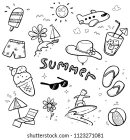 summer hand drawn