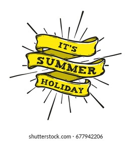 Summer Hand drawn Banner Vector Illustration