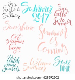 Summer hand drawn brush lettering