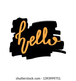 Summer hand drawn brush letterings. Summer typography hello - vector illustration