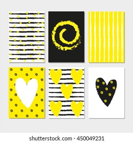 Summer hand drawn calligraphic card set. Vector collection summer cards. Journal cards