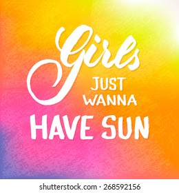 Summer hand drawn calligraphical poster or flyer, vector