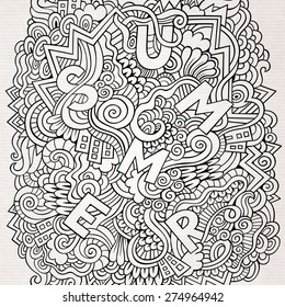 Summer hand drawn doodles vector illustration
