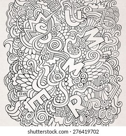 Summer hand drawn doodles vector illustration