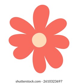 Summer hand drawn flower. Wildflower. Floral element. Garden plant element. Vector flat illustration